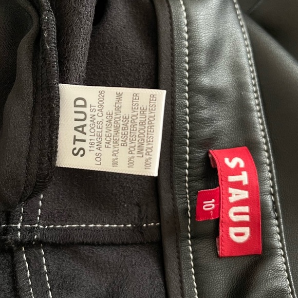 STAUD Elliot High Waist Faux Leather Pants Black Size 10 NWT - Picture 6 of 6